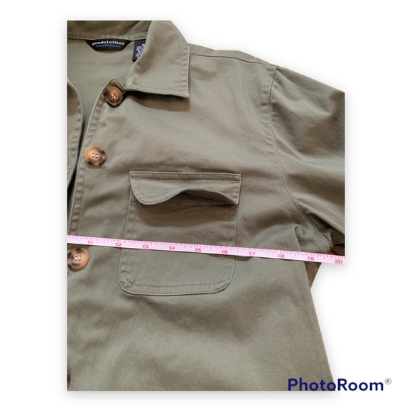 ✨ Green Utility Shacket Button Down Top - M - Picture 4 of 6